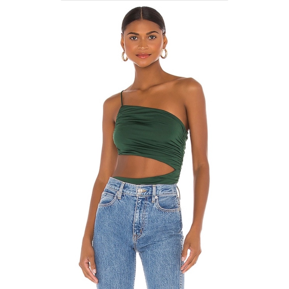 Superdown Veronica cut out bodysuit forest green S